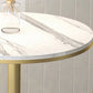 Stone Bar Dining Table Glam Round Bar Table with Pedestal for Milk Tea Shop