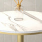 Stone Bar Dining Table Glam Round Bar Table with Pedestal for Milk Tea Shop
