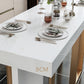 Stone Bar eettafel glam rectangle balk tafel met 3 poten voetstuk voor dessertwinkel