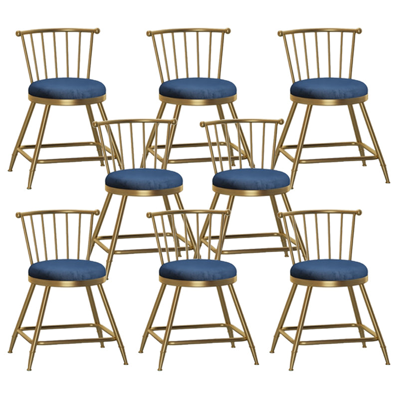 Nordic Glam Style Bar Stool Round Counter Bar Stool with Metal Legs Clearhalo 'Bar Furniture' 'Bar Stools' 'bar_stools' 'furn' 'furn_bar_stools' 'Furniture' 'furniture_bar_stools' 'Kitchen & Dining Furniture' 5154277