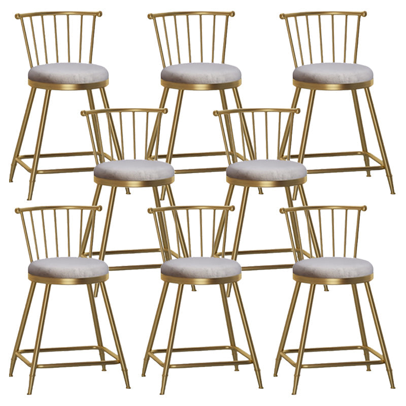 Nordic Glam Style Bar Stool Round Counter Bar Stool with Metal Legs Clearhalo 'Bar Furniture' 'Bar Stools' 'bar_stools' 'furn' 'furn_bar_stools' 'Furniture' 'furniture_bar_stools' 'Kitchen & Dining Furniture' 5154281
