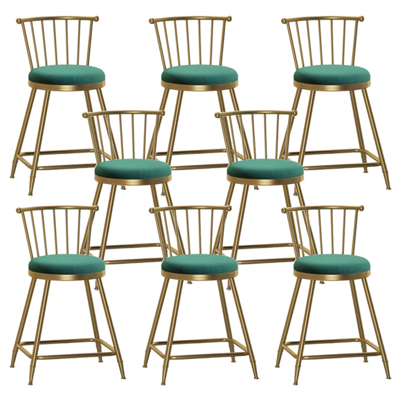 Nordic Glam Style Bar Stool Round Counter Bar Stool with Metal Legs Clearhalo 'Bar Furniture' 'Bar Stools' 'bar_stools' 'furn' 'furn_bar_stools' 'Furniture' 'furniture_bar_stools' 'Kitchen & Dining Furniture' 5154297