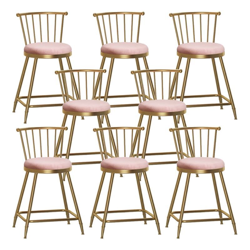 Nordic Glam Style Bar Stool Round Counter Bar Stool with Metal Legs Clearhalo 'Bar Furniture' 'Bar Stools' 'bar_stools' 'furn' 'furn_bar_stools' 'Furniture' 'furniture_bar_stools' 'Kitchen & Dining Furniture' 5154299