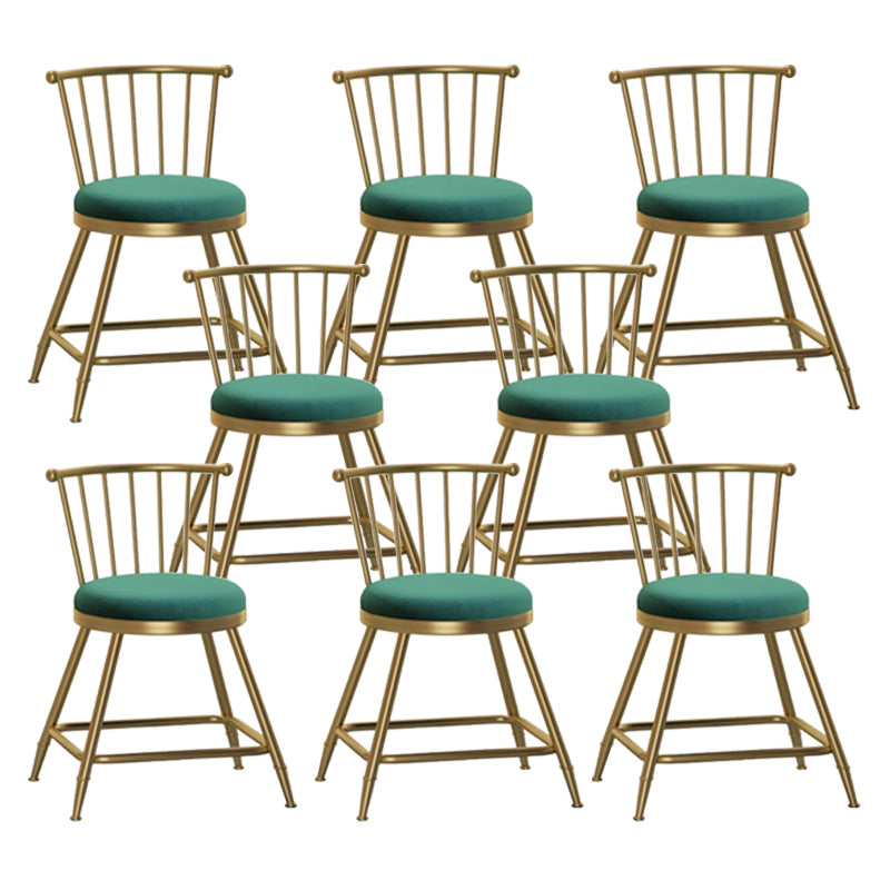 Nordic Glam Style Bar Stool Round Counter Bar Stool with Metal Legs Clearhalo 'Bar Furniture' 'Bar Stools' 'bar_stools' 'furn' 'furn_bar_stools' 'Furniture' 'furniture_bar_stools' 'Kitchen & Dining Furniture' 5154301
