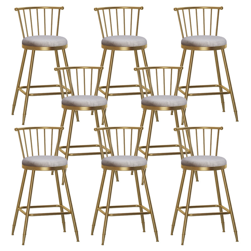 Nordic Glam Style Bar Stool Round Counter Bar Stool with Metal Legs Clearhalo 'Bar Furniture' 'Bar Stools' 'bar_stools' 'furn' 'furn_bar_stools' 'Furniture' 'furniture_bar_stools' 'Kitchen & Dining Furniture' 5154303