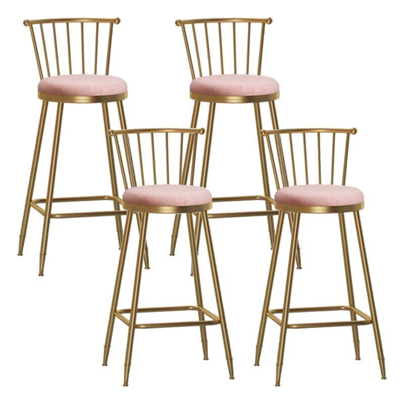 Nordic Glam Style Bar Stool Round Counter Bar Stool with Metal Legs Clearhalo 'Bar Furniture' 'Bar Stools' 'bar_stools' 'furn' 'furn_bar_stools' 'Furniture' 'furniture_bar_stools' 'Kitchen & Dining Furniture' 5154304