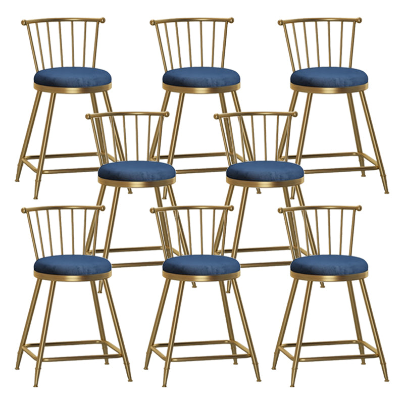 Nordic Glam Style Bar Stool Round Counter Bar Stool with Metal Legs Clearhalo 'Bar Furniture' 'Bar Stools' 'bar_stools' 'furn' 'furn_bar_stools' 'Furniture' 'furniture_bar_stools' 'Kitchen & Dining Furniture' 5154311