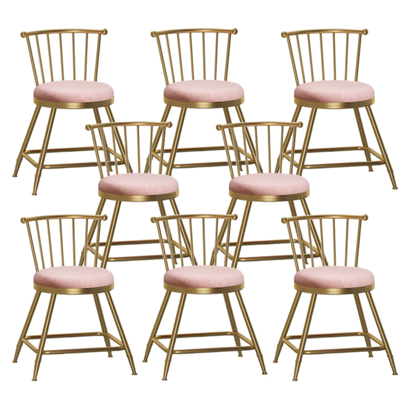 Nordic Glam Style Bar Stool Round Counter Bar Stool with Metal Legs Clearhalo 'Bar Furniture' 'Bar Stools' 'bar_stools' 'furn' 'furn_bar_stools' 'Furniture' 'furniture_bar_stools' 'Kitchen & Dining Furniture' 5154313