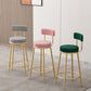 Nordic Glam Bar Stool Round Counter Bar-Stool with Metal Legs Clearhalo 'Bar Furniture' 'Bar Stools' 'bar_stools' 'furn' 'furn_bar_stools' 'Furniture' 'furniture_bar_stools' 'Kitchen & Dining Furniture' 5154376
