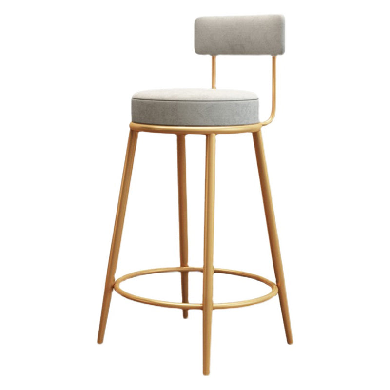 Nordic Glam Bar Stool Round Counter Bar-Stool with Metal Legs Clearhalo 'Bar Furniture' 'Bar Stools' 'bar_stools' 'furn' 'furn_bar_stools' 'Furniture' 'furniture_bar_stools' 'Kitchen & Dining Furniture' 5154382