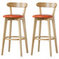 Scandinavian Rubberwood Low Back Barstool Milk Tea Shop Upholstered Stool Orange 2 Piece Set Clearhalo 'Bar Furniture' 'Bar Stools' 'bar_stools' 'furn' 'furn_bar_stools' 'Furniture' 'Kitchen & Dining Furniture' 5154398