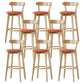 Scandinavian Rubberwood Low Back Barstool Milk Tea Shop Upholstered Stool Orange 8 Piece Set Clearhalo 'Bar Furniture' 'Bar Stools' 'bar_stools' 'furn' 'furn_bar_stools' 'Furniture' 'Kitchen & Dining Furniture' 5154404