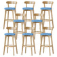 Scandinavian Rubberwood Low Back Barstool Milk Tea Shop Upholstered Stool Light Blue 8 Piece Set Clearhalo 'Bar Furniture' 'Bar Stools' 'bar_stools' 'furn' 'furn_bar_stools' 'Furniture' 'Kitchen & Dining Furniture' 5154411