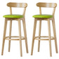 Scandinavian Rubberwood Low Back Barstool Milk Tea Shop Upholstered Stool Fruit Green 2 Piece Set Clearhalo 'Bar Furniture' 'Bar Stools' 'bar_stools' 'furn' 'furn_bar_stools' 'Furniture' 'Kitchen & Dining Furniture' 5154413