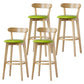 Scandinavian Rubberwood Low Back Barstool Milk Tea Shop Upholstered Stool Fruit Green 4 Piece Set Clearhalo 'Bar Furniture' 'Bar Stools' 'bar_stools' 'furn' 'furn_bar_stools' 'Furniture' 'Kitchen & Dining Furniture' 5154416