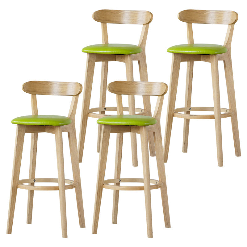 Scandinavian Rubberwood Low Back Barstool Milk Tea Shop Upholstered Stool Fruit Green 4 Piece Set Clearhalo 'Bar Furniture' 'Bar Stools' 'bar_stools' 'furn' 'furn_bar_stools' 'Furniture' 'Kitchen & Dining Furniture' 5154416
