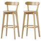 Scandinavian Rubberwood Low Back Barstool Milk Tea Shop Upholstered Stool Wood 2 Piece Set Clearhalo 'Bar Furniture' 'Bar Stools' 'bar_stools' 'furn' 'furn_bar_stools' 'Furniture' 'Kitchen & Dining Furniture' 5154421