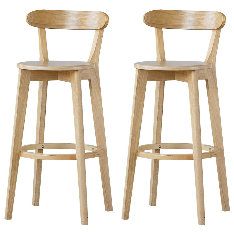 Scandinavian Rubberwood Low Back Barstool Milk Tea Shop Upholstered Stool Wood 2 Piece Set Clearhalo 'Bar Furniture' 'Bar Stools' 'bar_stools' 'furn' 'furn_bar_stools' 'Furniture' 'Kitchen & Dining Furniture' 5154421