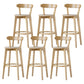 Scandinavian Rubberwood Low Back Barstool Milk Tea Shop Upholstered Stool Wood 6 Piece Set Clearhalo 'Bar Furniture' 'Bar Stools' 'bar_stools' 'furn' 'furn_bar_stools' 'Furniture' 'Kitchen & Dining Furniture' 5154425