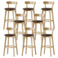 Scandinavian Rubberwood Low Back Barstool Milk Tea Shop Upholstered Stool Brown 8 Piece Set Clearhalo 'Bar Furniture' 'Bar Stools' 'bar_stools' 'furn' 'furn_bar_stools' 'Furniture' 'Kitchen & Dining Furniture' 5154430