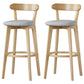 Scandinavian Rubberwood Low Back Barstool Milk Tea Shop Upholstered Stool Light Gray 2 Piece Set Clearhalo 'Bar Furniture' 'Bar Stools' 'bar_stools' 'furn' 'furn_bar_stools' 'Furniture' 'Kitchen & Dining Furniture' 5154431