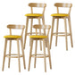 Scandinavian Rubberwood Low Back Barstool Milk Tea Shop Upholstered Stool Yellow 4 Piece Set Clearhalo 'Bar Furniture' 'Bar Stools' 'bar_stools' 'furn' 'furn_bar_stools' 'Furniture' 'Kitchen & Dining Furniture' 5154440