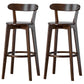 Scandinavian Rubberwood Low Back Barstool Milk Tea Shop Upholstered Stool Walnut 2 Piece Set Clearhalo 'Bar Furniture' 'Bar Stools' 'bar_stools' 'furn' 'furn_bar_stools' 'Furniture' 'Kitchen & Dining Furniture' 5154443