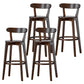 Scandinavian Rubberwood Low Back Barstool Milk Tea Shop Upholstered Stool Walnut 4 Piece Set Clearhalo 'Bar Furniture' 'Bar Stools' 'bar_stools' 'furn' 'furn_bar_stools' 'Furniture' 'Kitchen & Dining Furniture' 5154444