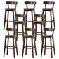 Scandinavian Rubberwood Low Back Barstool Milk Tea Shop Upholstered Stool Walnut 8 Piece Set Clearhalo 'Bar Furniture' 'Bar Stools' 'bar_stools' 'furn' 'furn_bar_stools' 'Furniture' 'Kitchen & Dining Furniture' 5154446