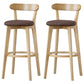 Scandinavian Rubberwood Low Back Barstool Milk Tea Shop Upholstered Stool Coffee 2 Piece Set Clearhalo 'Bar Furniture' 'Bar Stools' 'bar_stools' 'furn' 'furn_bar_stools' 'Furniture' 'Kitchen & Dining Furniture' 5154447
