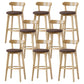 Scandinavian Rubberwood Low Back Barstool Milk Tea Shop Upholstered Stool Coffee 8 Piece Set Clearhalo 'Bar Furniture' 'Bar Stools' 'bar_stools' 'furn' 'furn_bar_stools' 'Furniture' 'Kitchen & Dining Furniture' 5154450