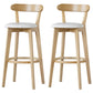 Scandinavian Rubberwood Low Back Barstool Milk Tea Shop Upholstered Stool White 2 Piece Set Clearhalo 'Bar Furniture' 'Bar Stools' 'bar_stools' 'furn' 'furn_bar_stools' 'Furniture' 'Kitchen & Dining Furniture' 5154451