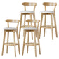 Scandinavian Rubberwood Low Back Barstool Milk Tea Shop Upholstered Stool White 4 Piece Set Clearhalo 'Bar Furniture' 'Bar Stools' 'bar_stools' 'furn' 'furn_bar_stools' 'Furniture' 'Kitchen & Dining Furniture' 5154452