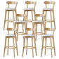 Scandinavian Rubberwood Low Back Barstool Milk Tea Shop Upholstered Stool White 8 Piece Set Clearhalo 'Bar Furniture' 'Bar Stools' 'bar_stools' 'furn' 'furn_bar_stools' 'Furniture' 'Kitchen & Dining Furniture' 5154454