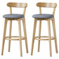 Scandinavian Rubberwood Low Back Barstool Milk Tea Shop Upholstered Stool Smoke Gray 2 Piece Set Clearhalo 'Bar Furniture' 'Bar Stools' 'bar_stools' 'furn' 'furn_bar_stools' 'Furniture' 'Kitchen & Dining Furniture' 5154455