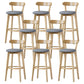 Scandinavian Rubberwood Low Back Barstool Milk Tea Shop Upholstered Stool Smoke Gray 8 Piece Set Clearhalo 'Bar Furniture' 'Bar Stools' 'bar_stools' 'furn' 'furn_bar_stools' 'Furniture' 'Kitchen & Dining Furniture' 5154458