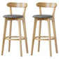 Scandinavian Rubberwood Low Back Barstool Milk Tea Shop Upholstered Stool Grey 2 Piece Set Clearhalo 'Bar Furniture' 'Bar Stools' 'bar_stools' 'furn' 'furn_bar_stools' 'Furniture' 'Kitchen & Dining Furniture' 5154459