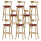 Scandinavian Rubberwood Low Back Barstool Milk Tea Shop Upholstered Stool Red 8 Piece Set Clearhalo 'Bar Furniture' 'Bar Stools' 'bar_stools' 'furn' 'furn_bar_stools' 'Furniture' 'Kitchen & Dining Furniture' 5154466