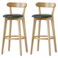 Scandinavian Rubberwood Low Back Barstool Milk Tea Shop Upholstered Stool Blackish Green 2 Piece Set Clearhalo 'Bar Furniture' 'Bar Stools' 'bar_stools' 'furn' 'furn_bar_stools' 'Furniture' 'Kitchen & Dining Furniture' 5154467