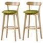 Scandinavian Rubberwood Low Back Barstool Milk Tea Shop Upholstered Stool Green 2 Piece Set Clearhalo 'Bar Furniture' 'Bar Stools' 'bar_stools' 'furn' 'furn_bar_stools' 'Furniture' 'Kitchen & Dining Furniture' 5154471