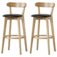 Scandinavian Rubberwood Low Back Barstool Milk Tea Shop Upholstered Stool Black 2 Piece Set Clearhalo 'Bar Furniture' 'Bar Stools' 'bar_stools' 'furn' 'furn_bar_stools' 'Furniture' 'Kitchen & Dining Furniture' 5154475