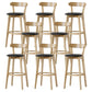 Scandinavian Rubberwood Low Back Barstool Milk Tea Shop Upholstered Stool Black 8 Piece Set Clearhalo 'Bar Furniture' 'Bar Stools' 'bar_stools' 'furn' 'furn_bar_stools' 'Furniture' 'Kitchen & Dining Furniture' 5154478