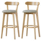 Scandinavian Rubberwood Low Back Barstool Milk Tea Shop Upholstered Stool Khaki 2 Piece Set Clearhalo 'Bar Furniture' 'Bar Stools' 'bar_stools' 'furn' 'furn_bar_stools' 'Furniture' 'Kitchen & Dining Furniture' 5154479