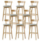 Scandinavian Rubberwood Low Back Barstool Milk Tea Shop Upholstered Stool Khaki 8 Piece Set Clearhalo 'Bar Furniture' 'Bar Stools' 'bar_stools' 'furn' 'furn_bar_stools' 'Furniture' 'Kitchen & Dining Furniture' 5154482