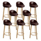 Reception Low Back Scandinavian Stool Matte Finish Upholstered Bar Stools