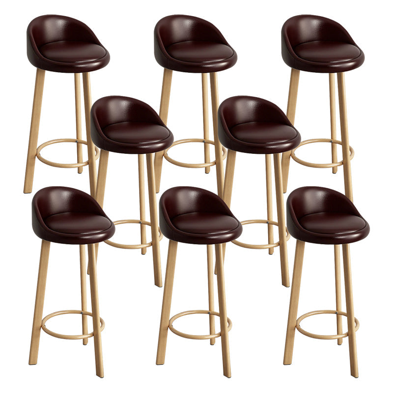 Reception Low Back Scandinavian Stool Matte Finish Upholstered Bar Stools