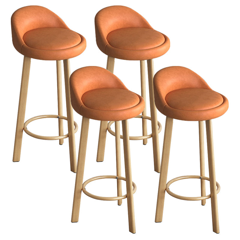 Reception Low Back Scandinavian Stool Matte Finish Upholstered Bar Stools