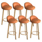 Reception Low Back Scandinavian Stool Matte Finish Upholstered Bar Stools