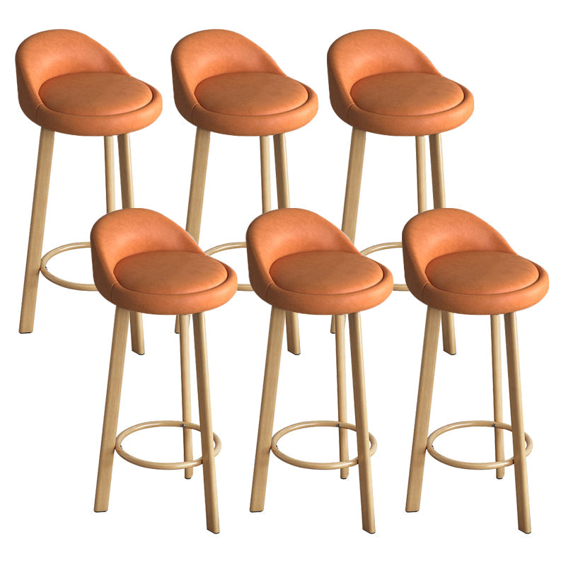 Reception Low Back Scandinavian Stool Matte Finish Upholstered Bar Stools