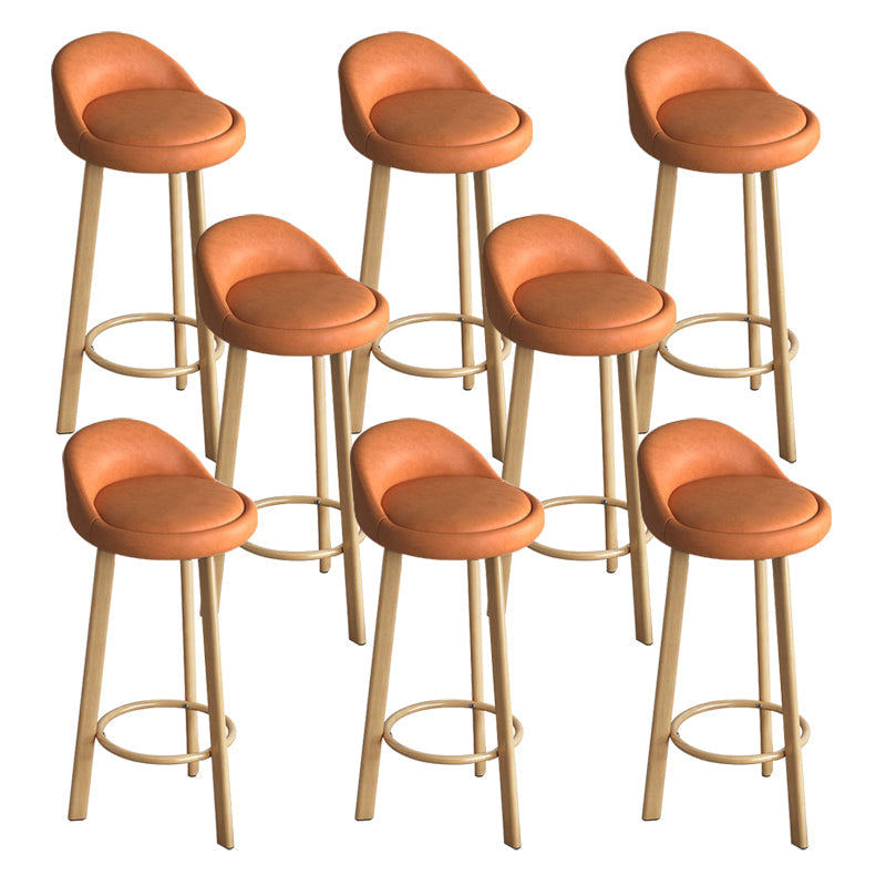 Reception Low Back Scandinavian Stool Matte Finish Upholstered Bar Stools